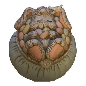 Flashbacks Huntington Bunny Sleeping Jar - Easter Pastel Blue & Pink Candy Jar